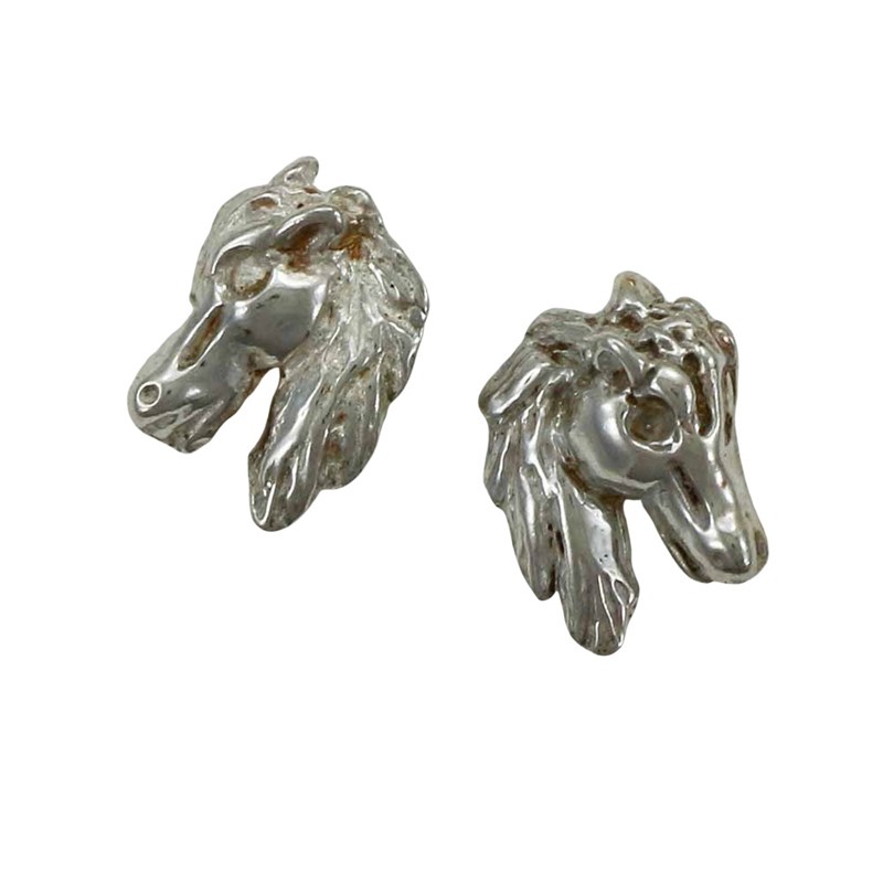 Boucles d'oreilles têtes de cheval - Argent massif