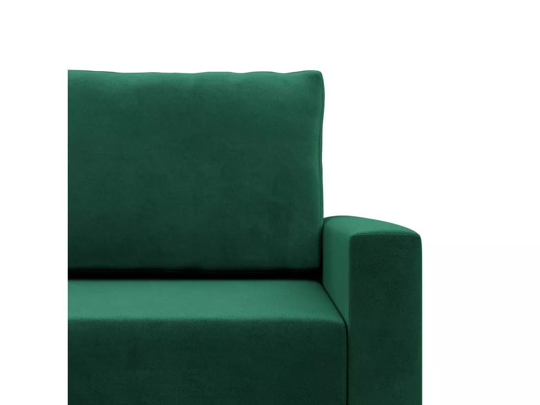 Grand Canapé d'angle en U avec fonction sommeil, Coussin réversible, Vert