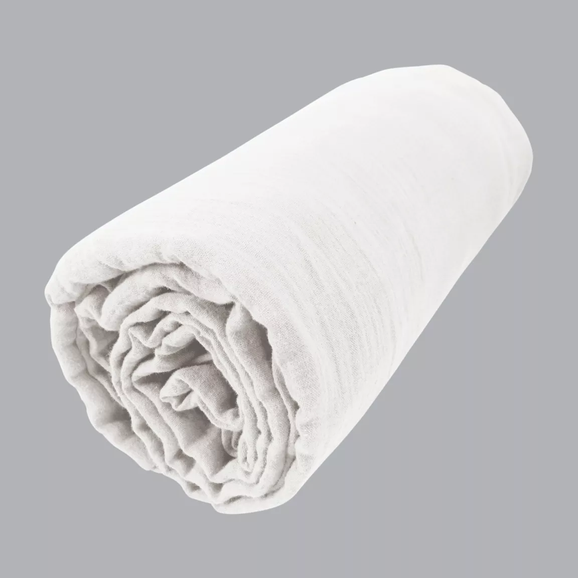 Drap housse gaze de coton (160 x 200 cm) Gaïa Blanc chantilly