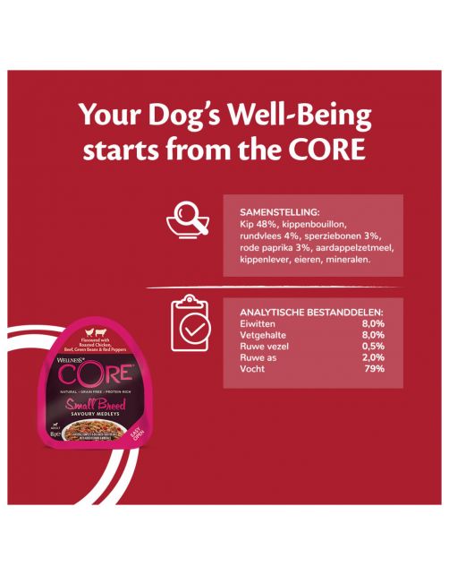 Wellness Core Small Breed Savoury Medleys 85 g - Hondenvoer