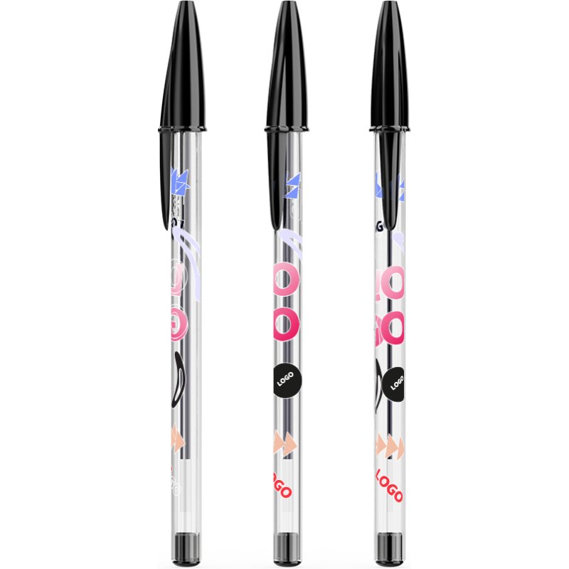 Stylo bille Bic Cristal Original à capuchon publicitaire pointe 1 mm - écriture moyenne - marquage multicolore