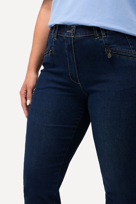 7/8-Jeans Mony, Elastikbund, Reißverschlusstaschen