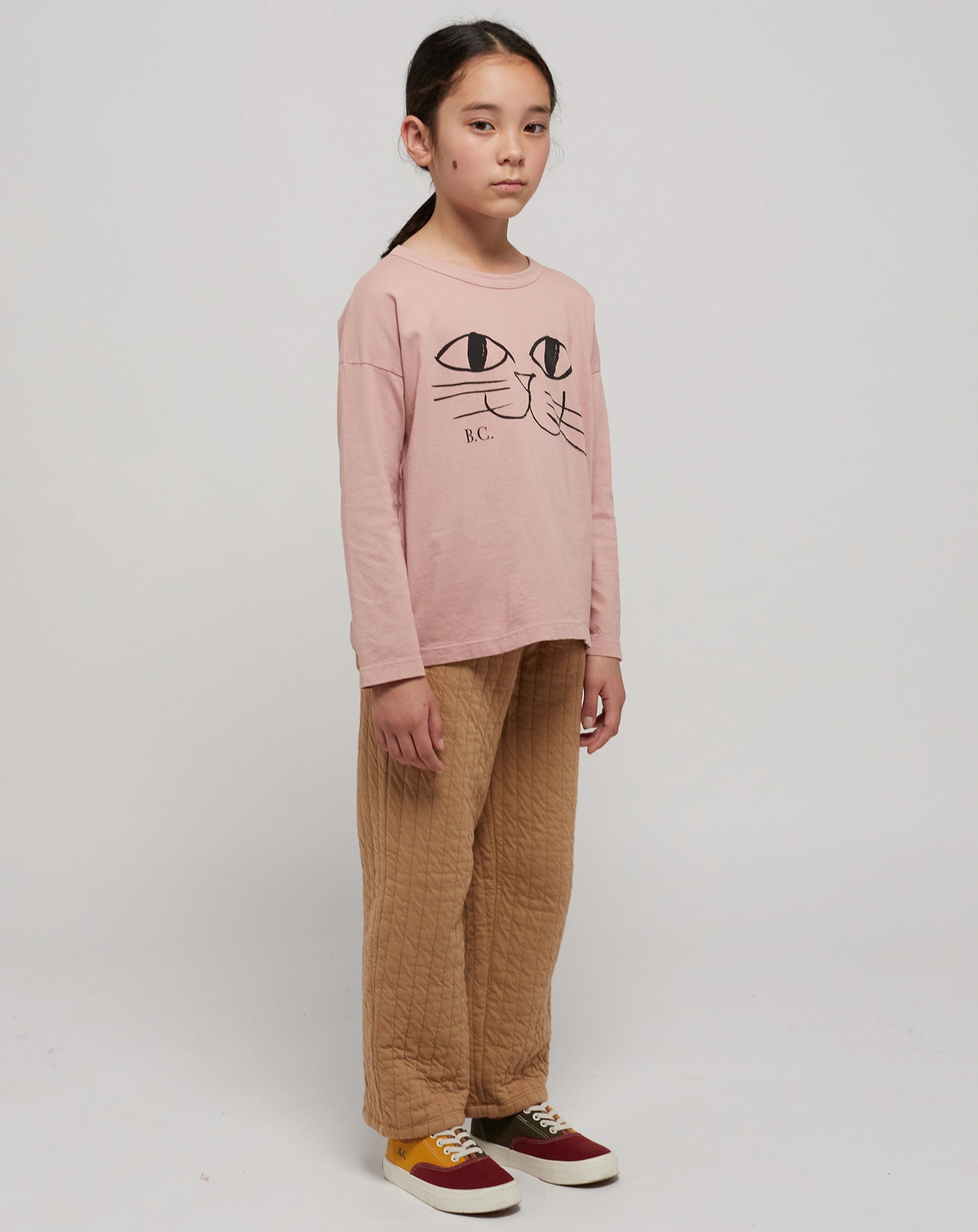 Langarm-Shirt SMILING CAT in rosa