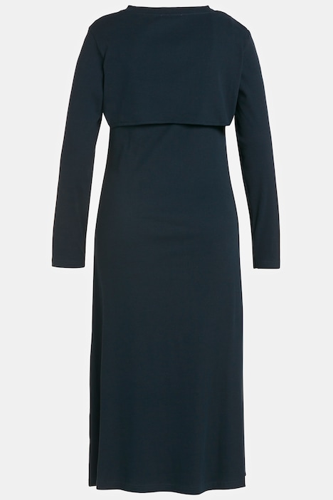 Midikleid, Bolero-Shirt, Carree-Ausschnitt, Biobaumwolle
