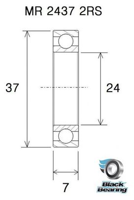 Roulement Black Bearing Céramique MR-2437-2RS 24 x 37 x 7 mm
