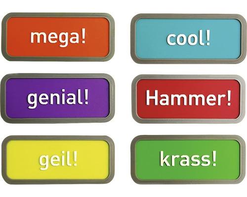 Leuke decoratieve magneten, set van 6, diverse kleuren