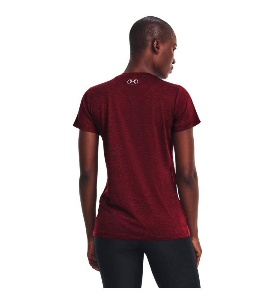 Camiseta Under Armour UA Tech com decote em V, cor bordô
