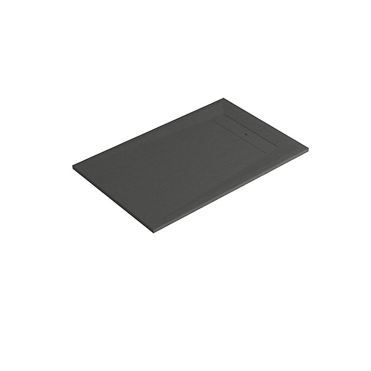 Receveur de douche 90 x 140 cm, résine, noir, GoodHome Luiro