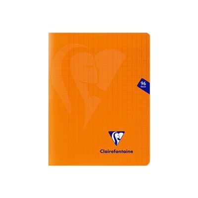 Clairefontaine Mimesys - Cahier polypro 17 x 22 cm - 48 pages - grands carreaux (Seyes) - orange