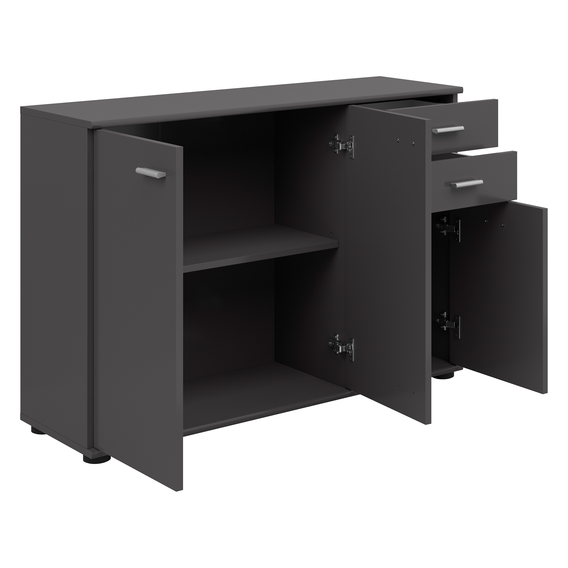 Kommode - anthrazit - 3 Türen - 106 cm breit