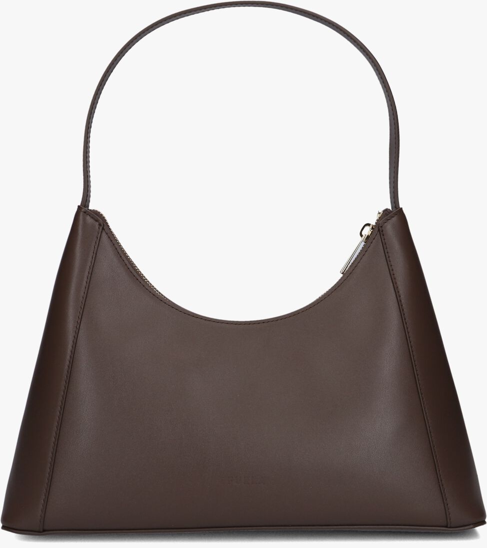 bruine furla schoudertas diamante s shoulder bag