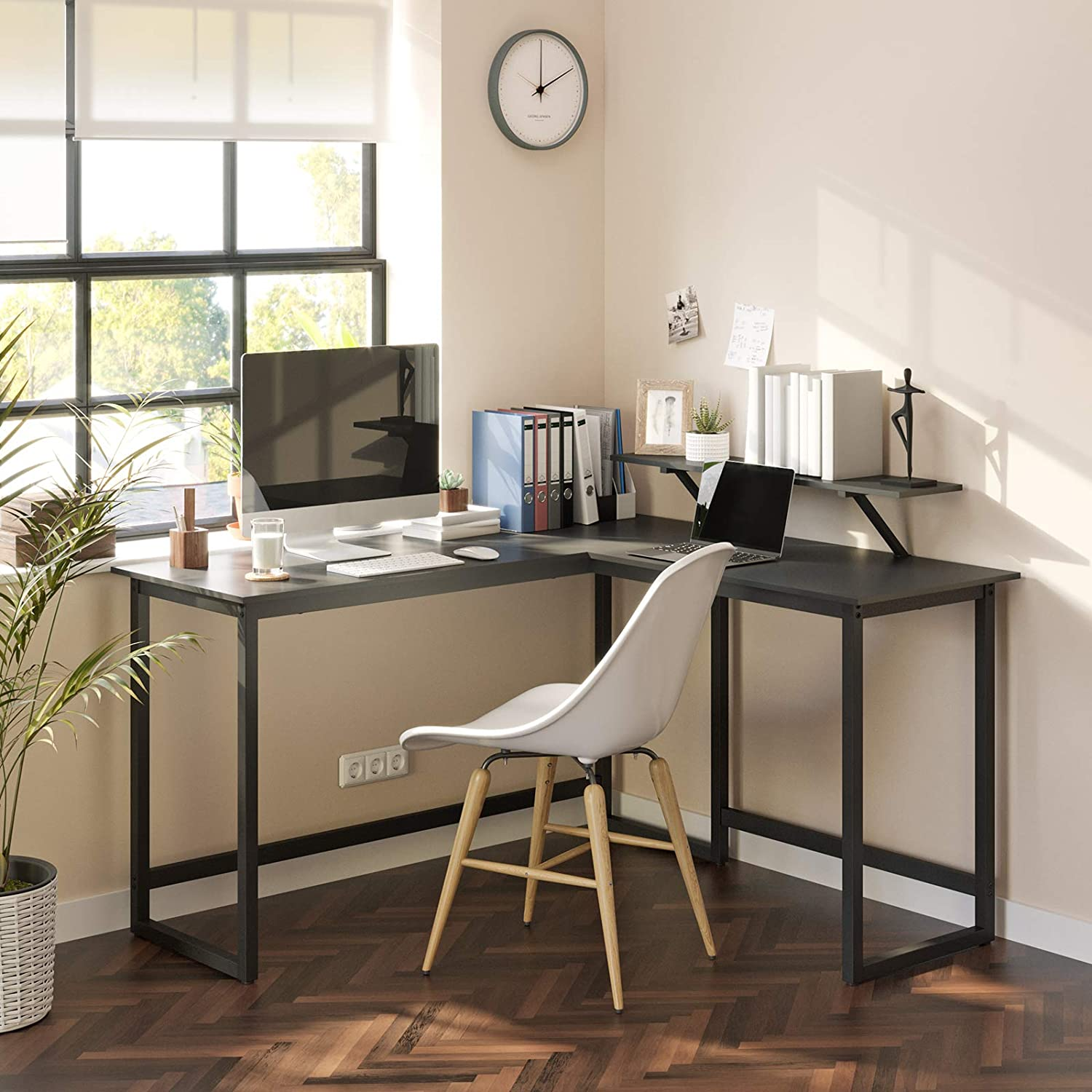 Computerbureau L-vormig Indusign bruin