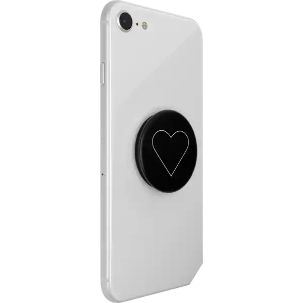 PopGrip White Heart Black