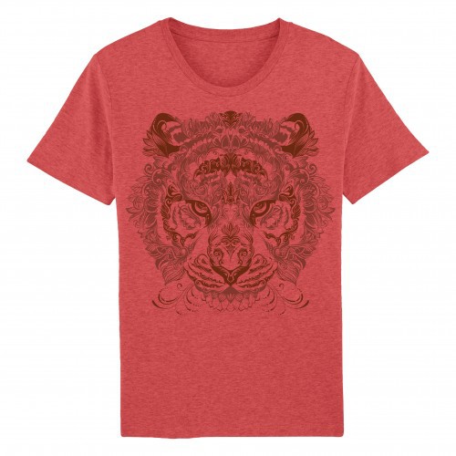 Camiseta Mandala Tigre Vermelho