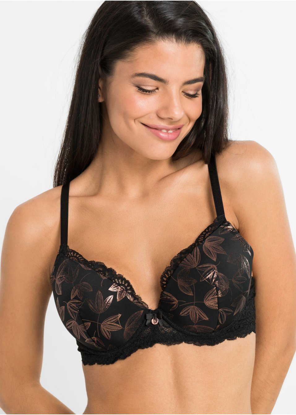 Soutien-gorge à coques et armatures avec effet scintillant