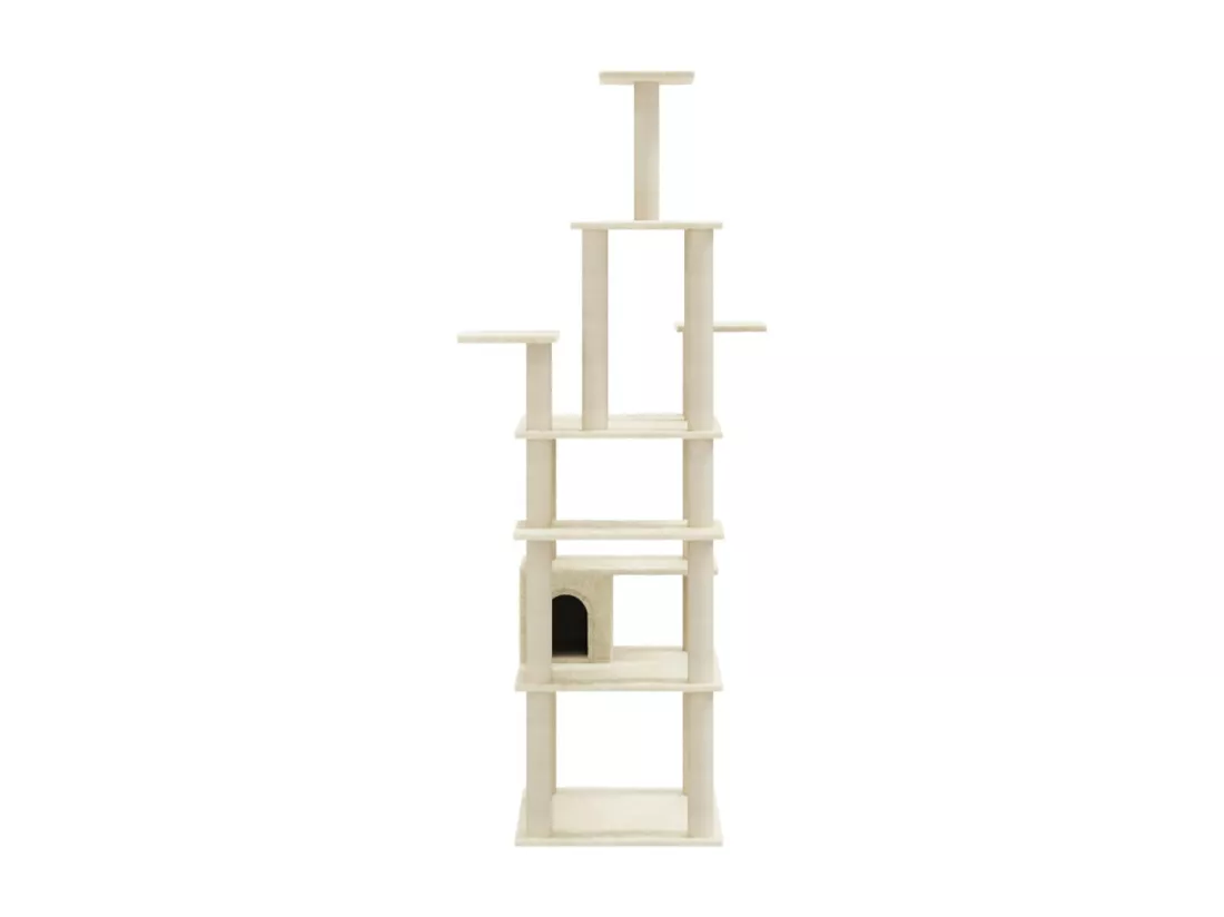 Arbre à chat avec griffoirs en sisal Crème 183 cm