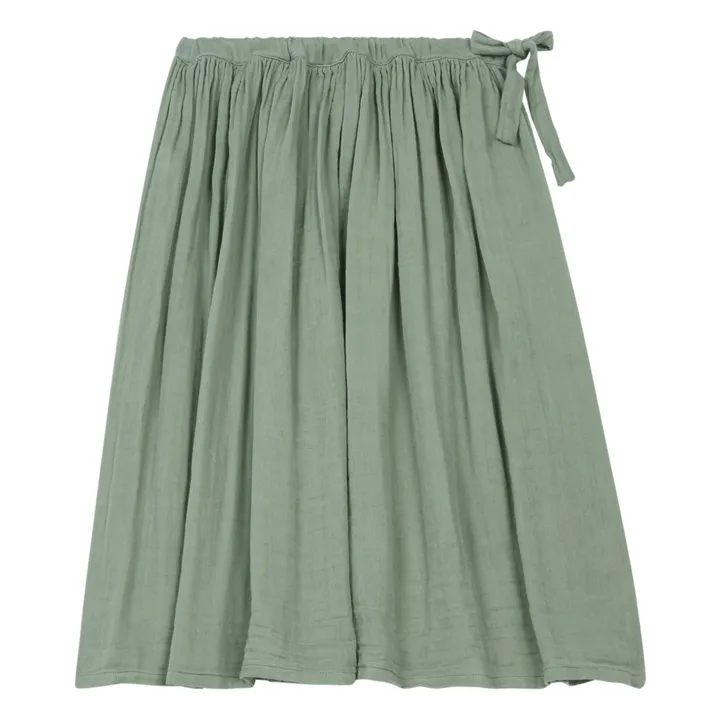 Numero 74 Jupe Longue Ava Coton Bio | Vert argile