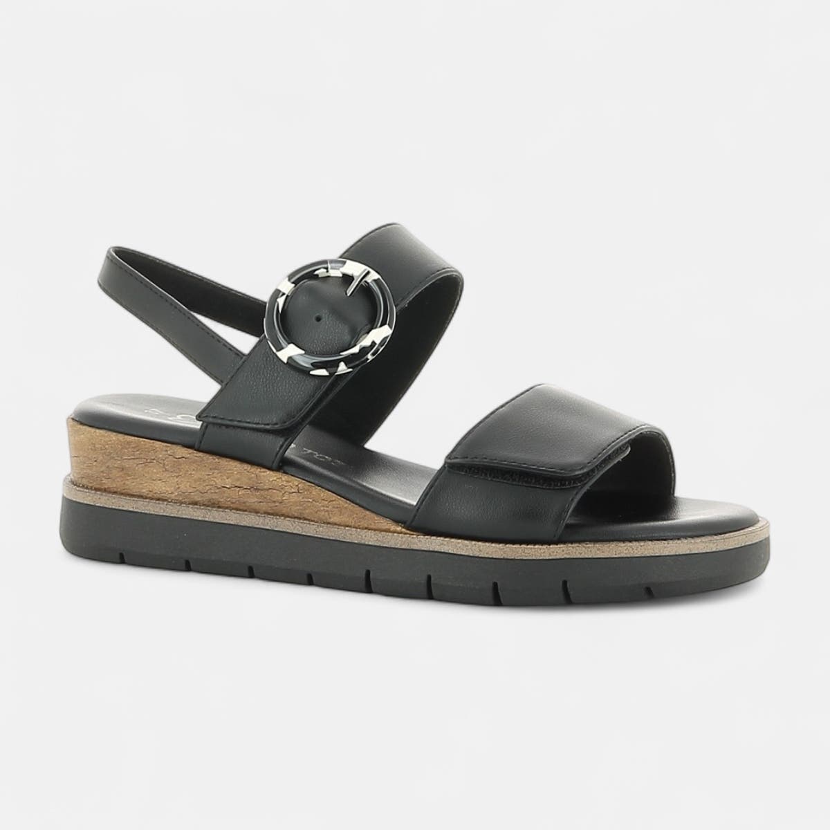 Sandales à talon compensé Femme noir