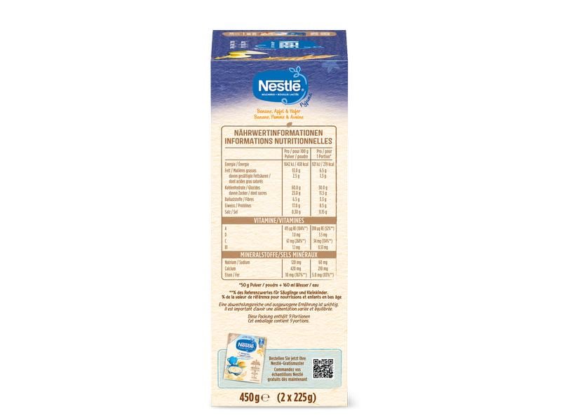 NESTLE Milchbrei Baby Cereals Pyjama Banane Apfel Hafer 450 Getreidebeikost