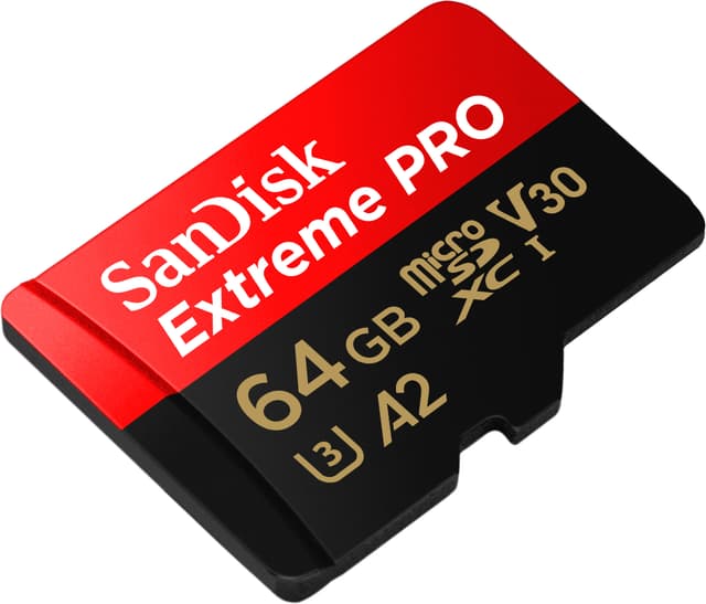 SanDisk Extreme PRO® 64 GB microSDXC™ UHS-I-kort med adapter