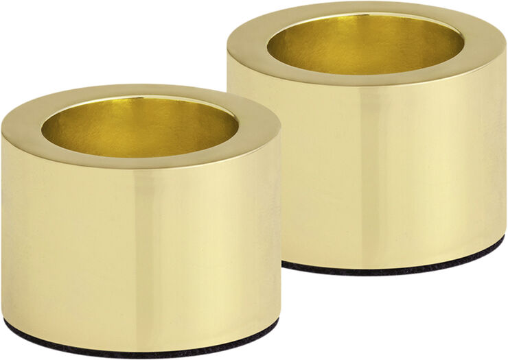 Uyuni Light Candleholder taper, Matte Brass, 2-pack, 3,25x2,32 cm Brass