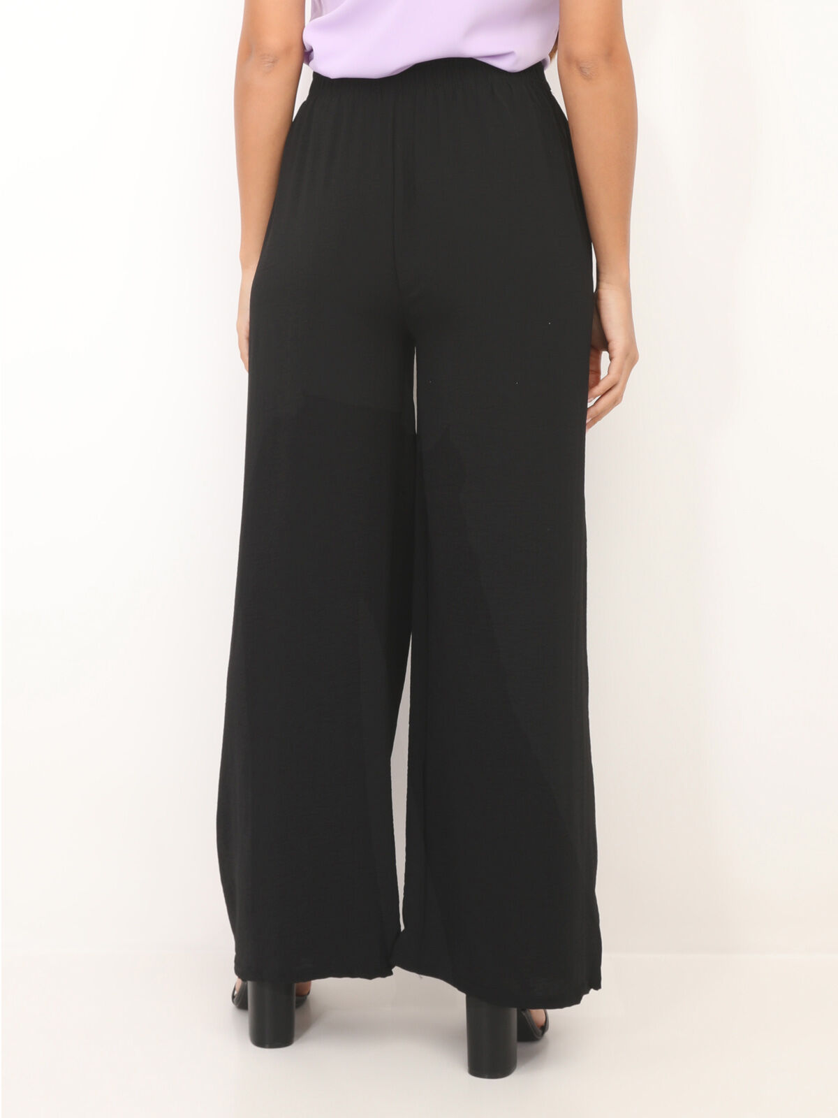 Pantalon fluide ceinturé- Noir