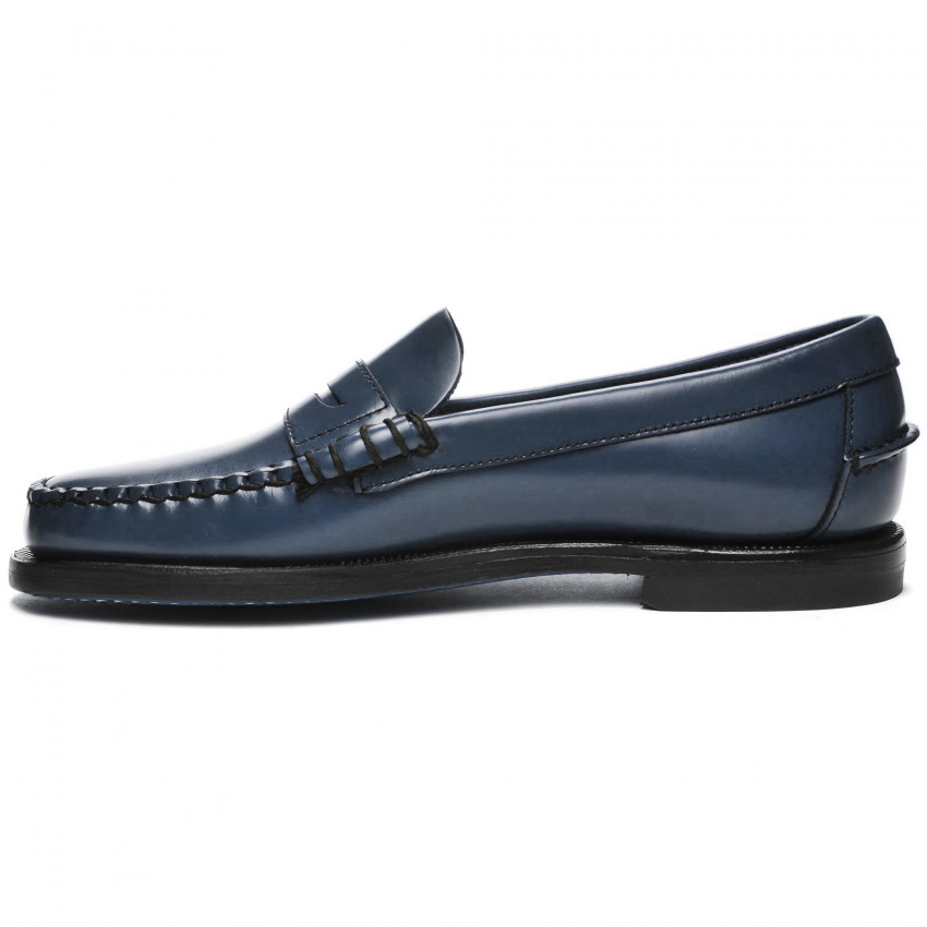CLASSIC DAN BRILLANT BLUE MOCASSIN-Mocassin pour femme en cuir brossé