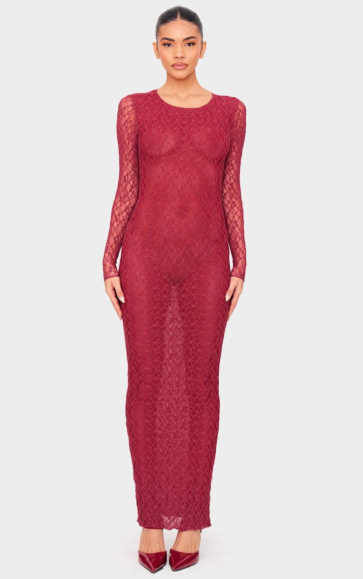Robe Longue En Dentelle Dos Nu À Manches Longues