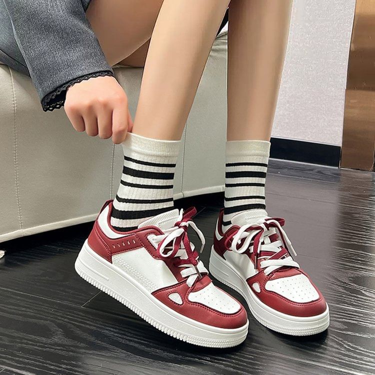 Asterisk - Tweekleurige platform sneakers