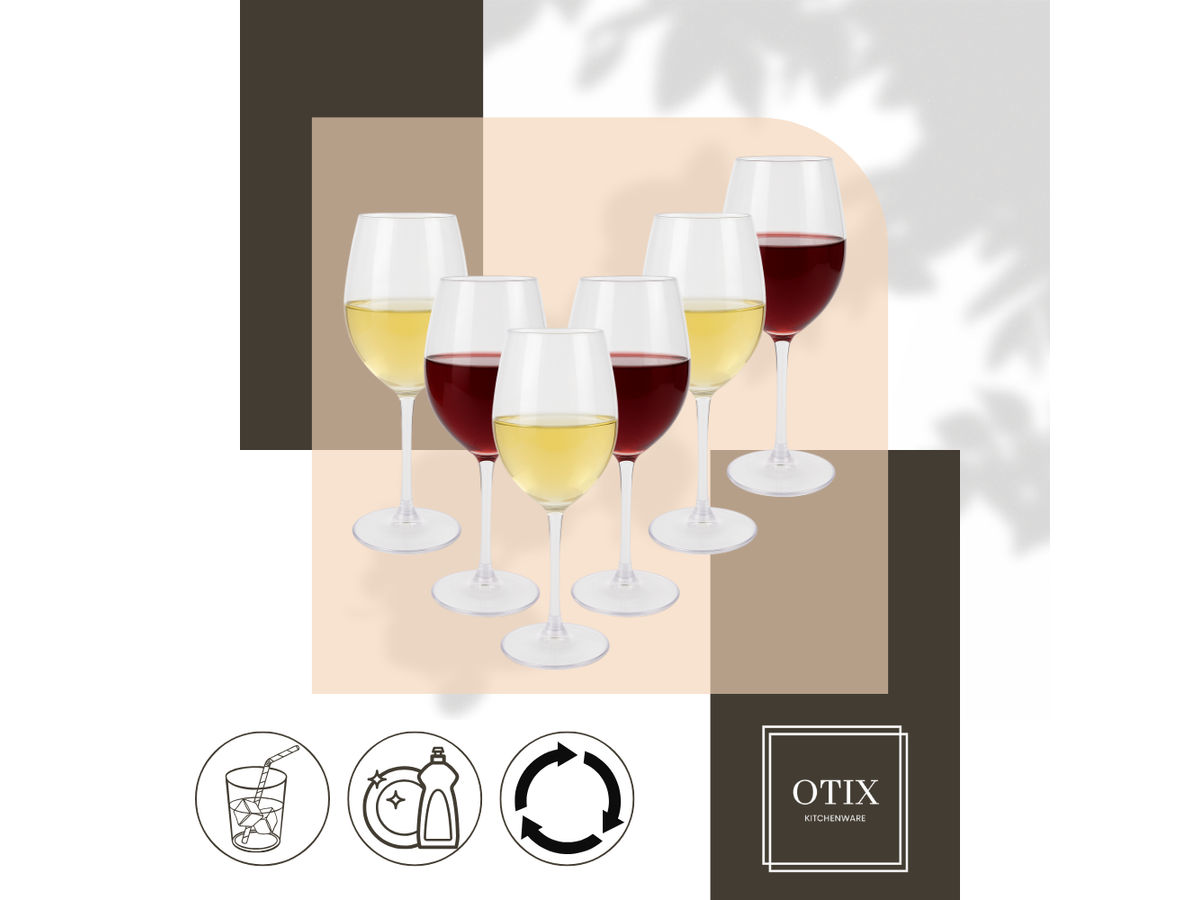 OTIX Oceani kunststof wijnglazen - Set van 6