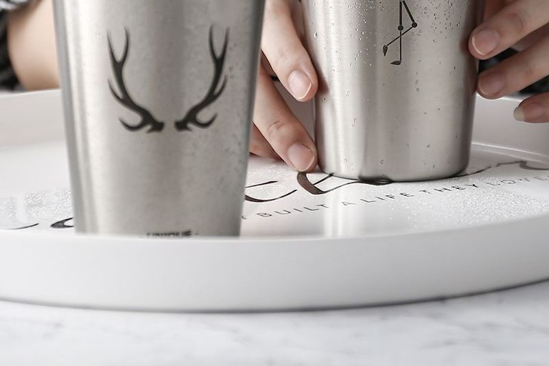 Hashi - Bedrukte drinkbeker van roestvrij staal