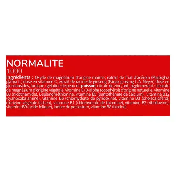 Codifra Normalite 1000 Vitamines, Fatigue et Immunité 30 gélules