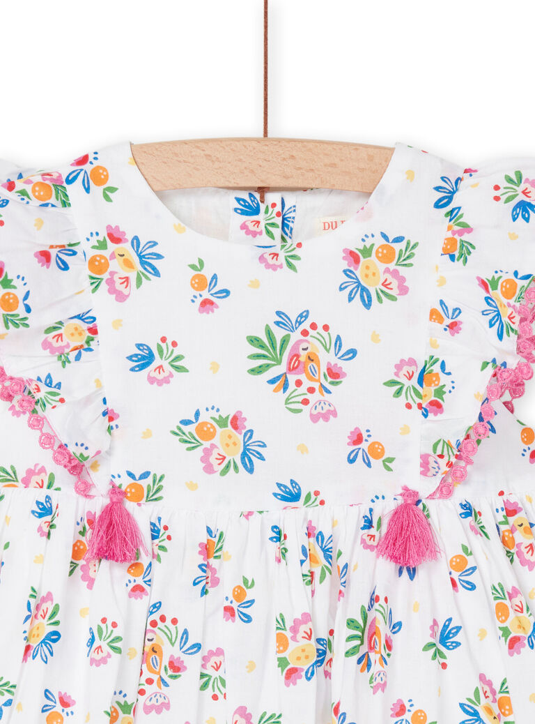 Robe blanche à imprimé fleuri