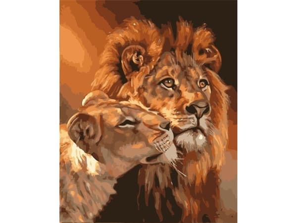 Maleri etter tall - 40x50cm Lions