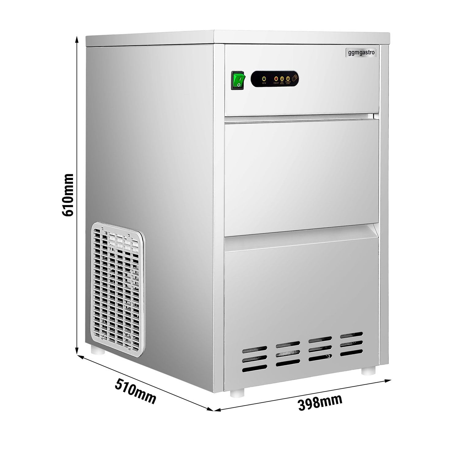 GGM Gastro Eiswürfelbereiter 28 kg/24h Luftgekühlt Edelstahl EWBH356-N
