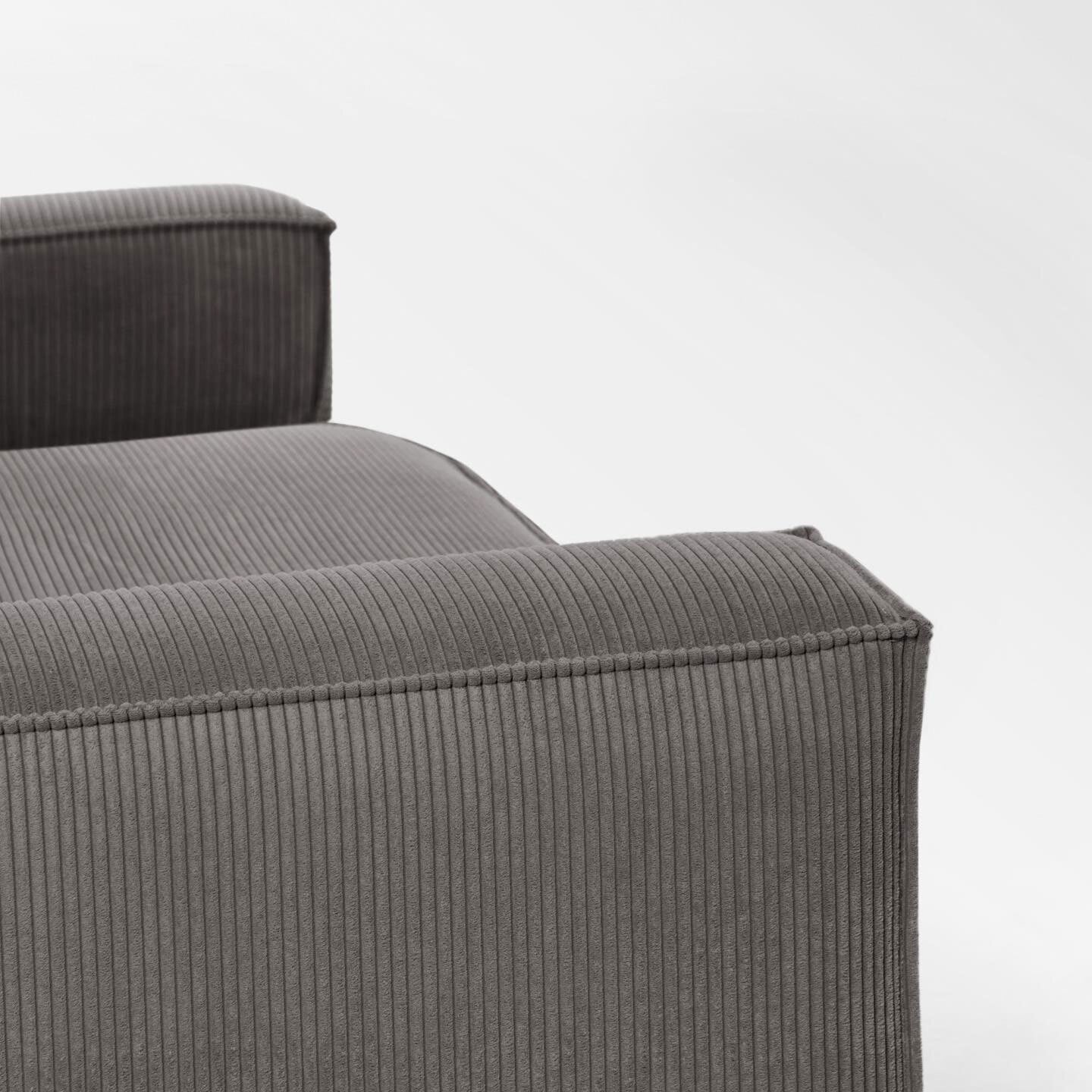 Kave Home Sofa 2-Sitzer BLOK Cord grau