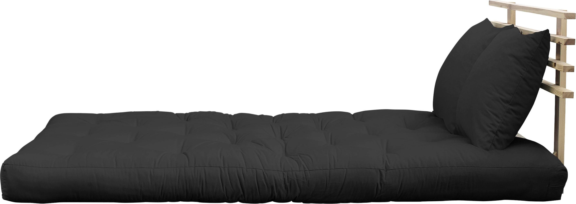 Karup Design Schlafsofa »Shinsano, futonstil, Rückenrahmen und zweiteiligem Kissenset« aus massivem Kiefernholz, faltbarer Matratze, multifunktional, Scandi