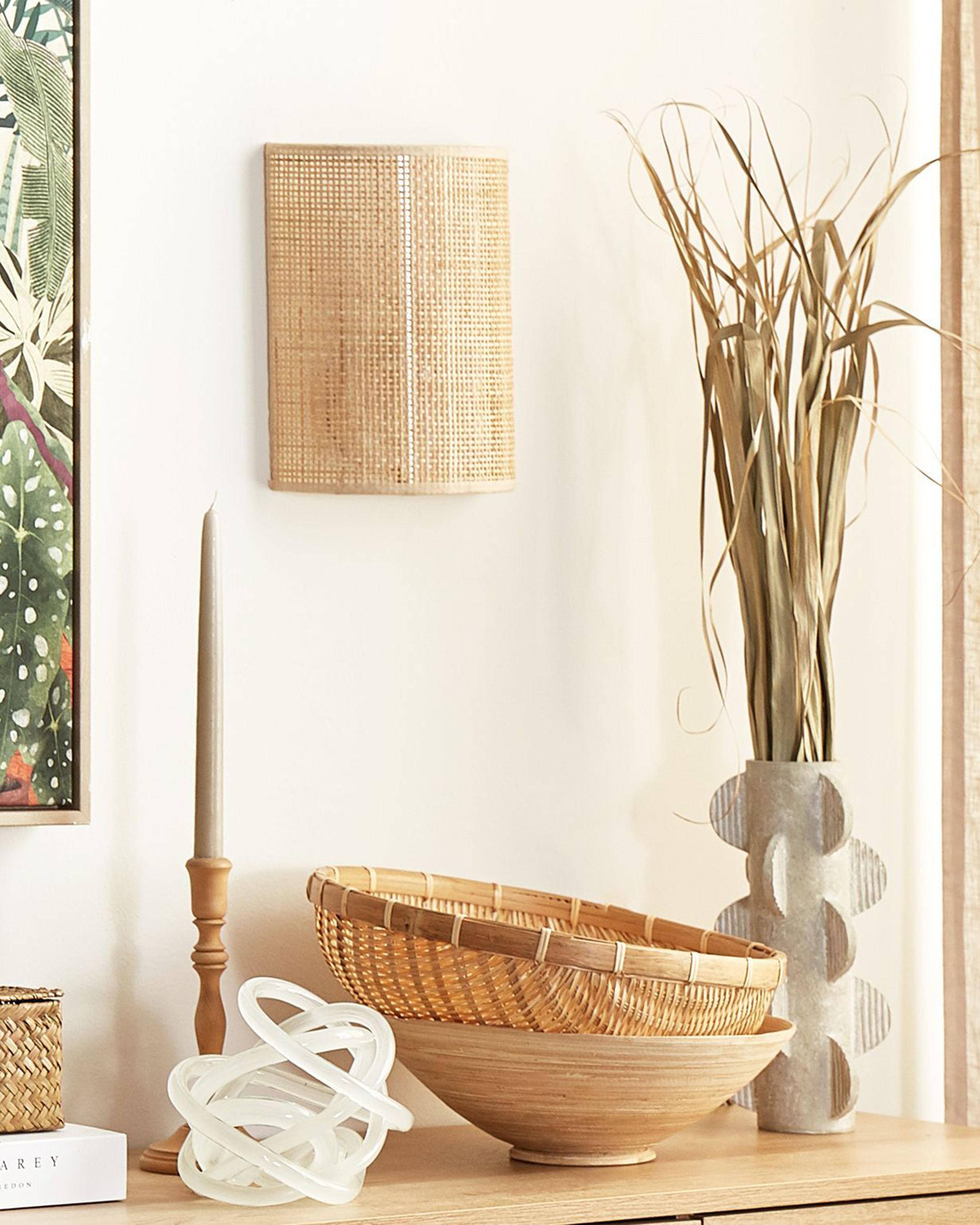 Wandlamp DEMITRIE Rotan Natuurlijk