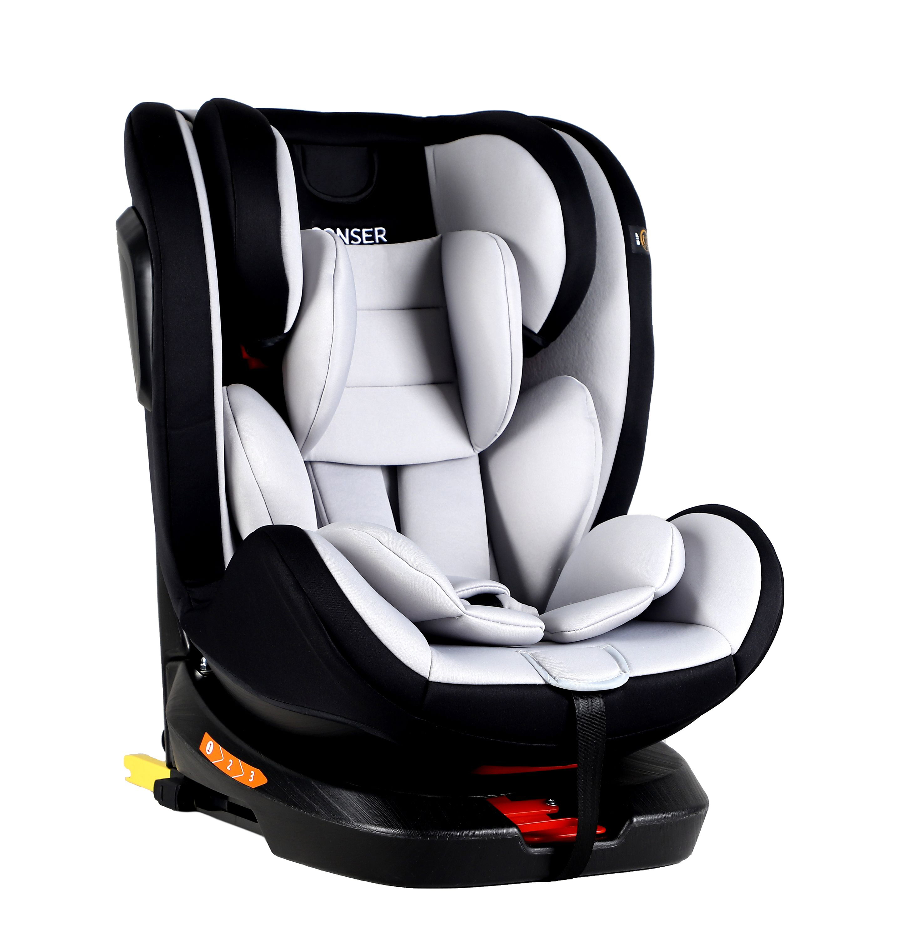 Kindersitz Auto 360° drehbar grau