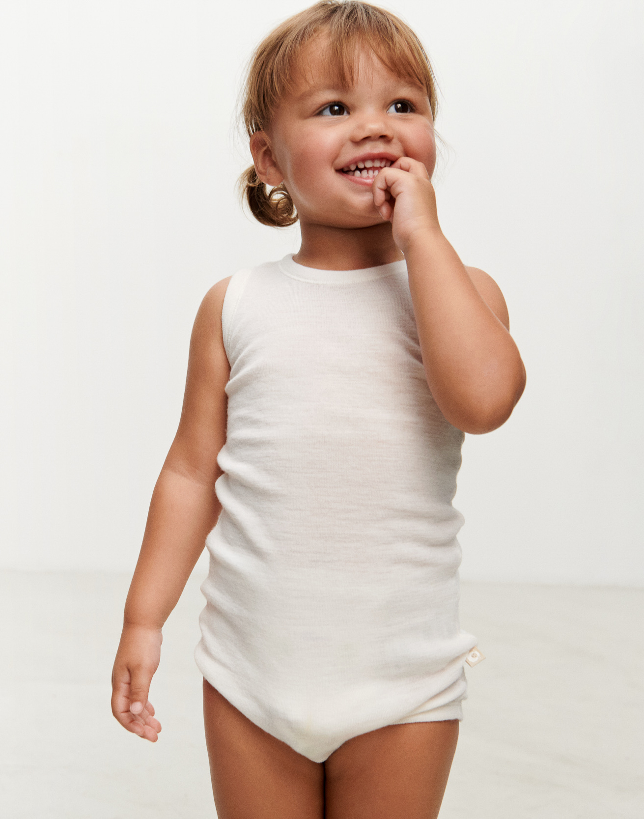Romper zonder mouw van merinowol voor baby's