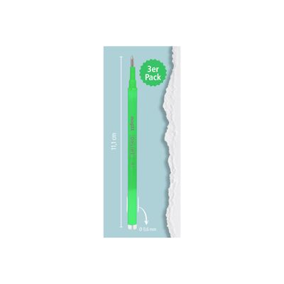 ONLINE magiXX - 3 Recharges pour roller effaçable - vert - 0.7 mm