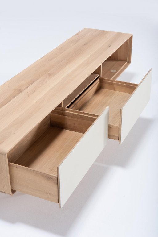 Gazzda Fina dressoir tv-meubel 200x45 natural/zwart