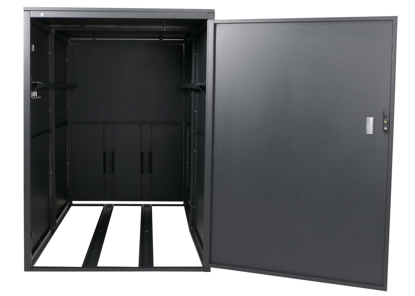 2er-Fahrradgarage MCW-L56c, Gerätehaus Fahrradbox mit Ablage, abschließbar Metall 160x113x209cm ~ anthrazit