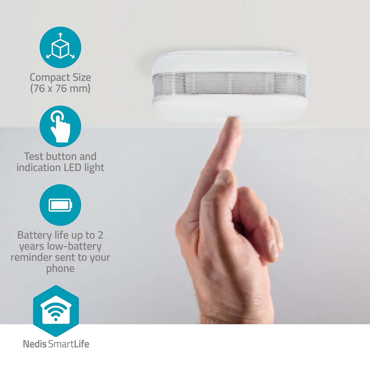 Nedis WIFIDS21WT3 SmartLife Rookmelder - Wit