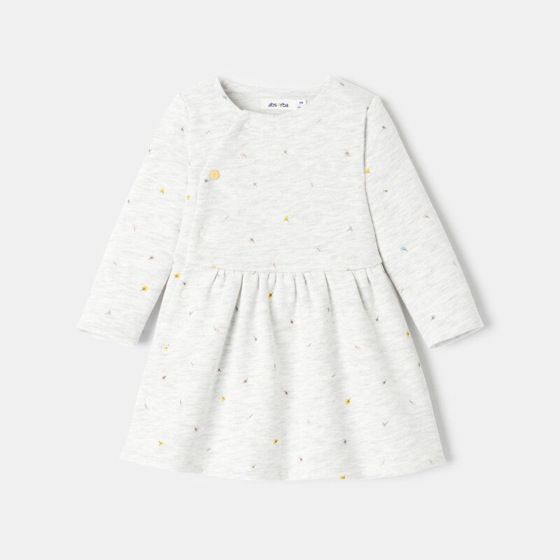 Robe en molleton imprimé blanche naissance Absorba Blanc
