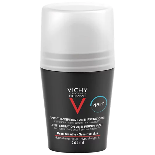 Vichy Homme Déodorant Anti-Transpirant Anti-Irritations 48H Roll-On - 50ml