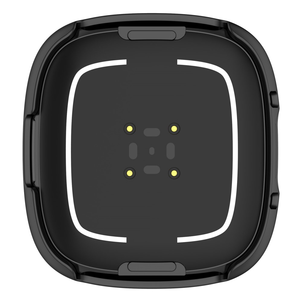 Fitbit Versa 4 / Sense 2 Hardcase Bumper Hülle mit Displayschutz - Schwarz