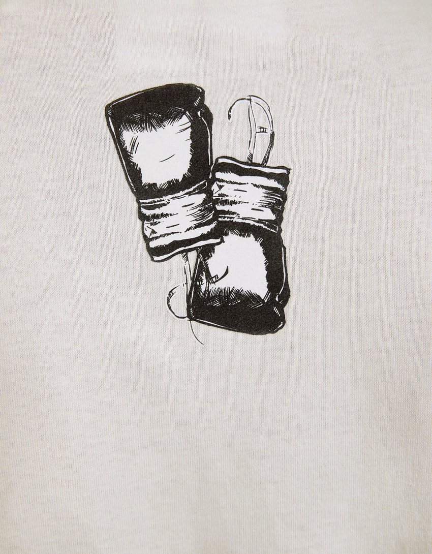 Camiseta Rocky de manga curta e corte reto
