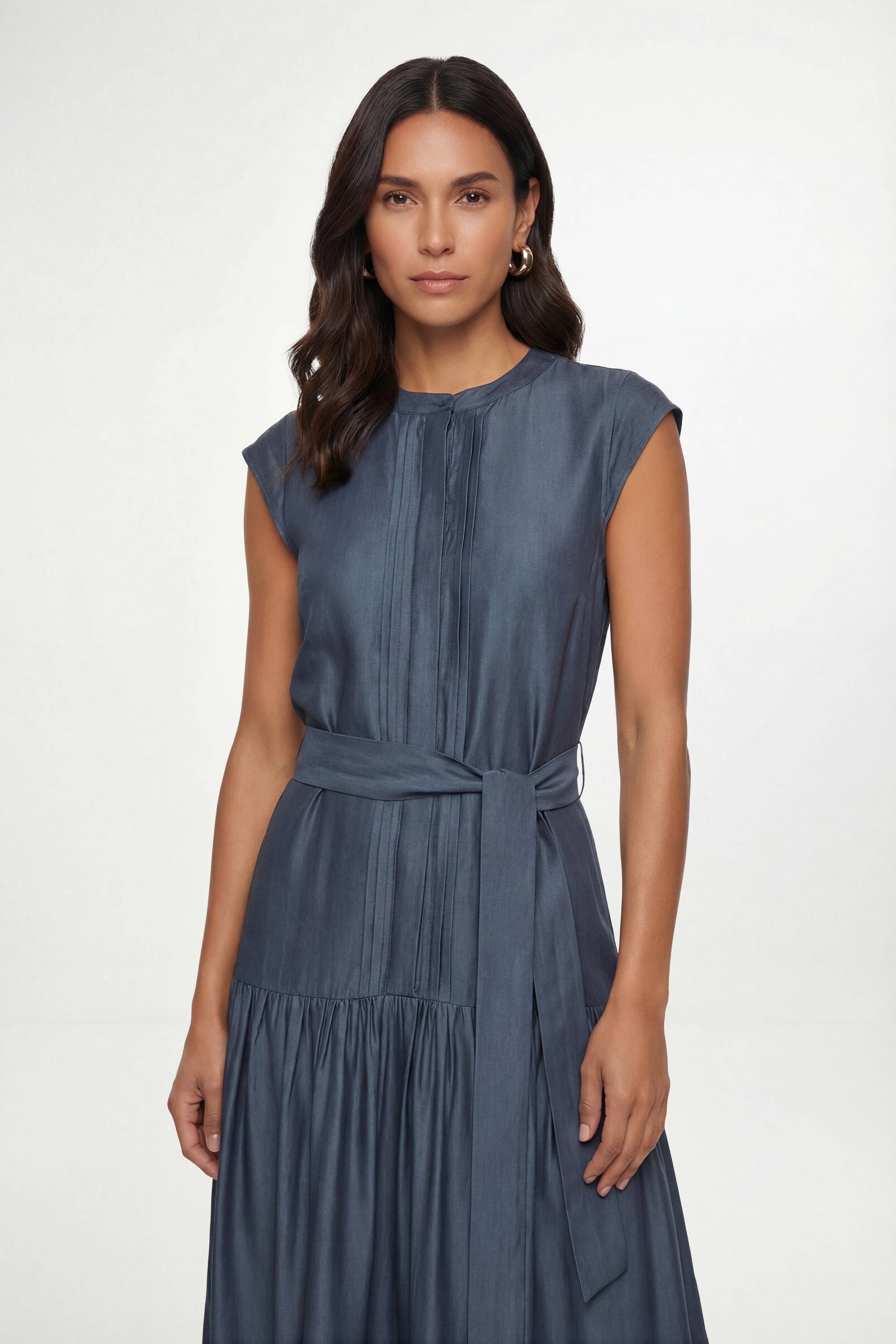 Wallis Robe Midi À Taille Basse Effet Denim Petite