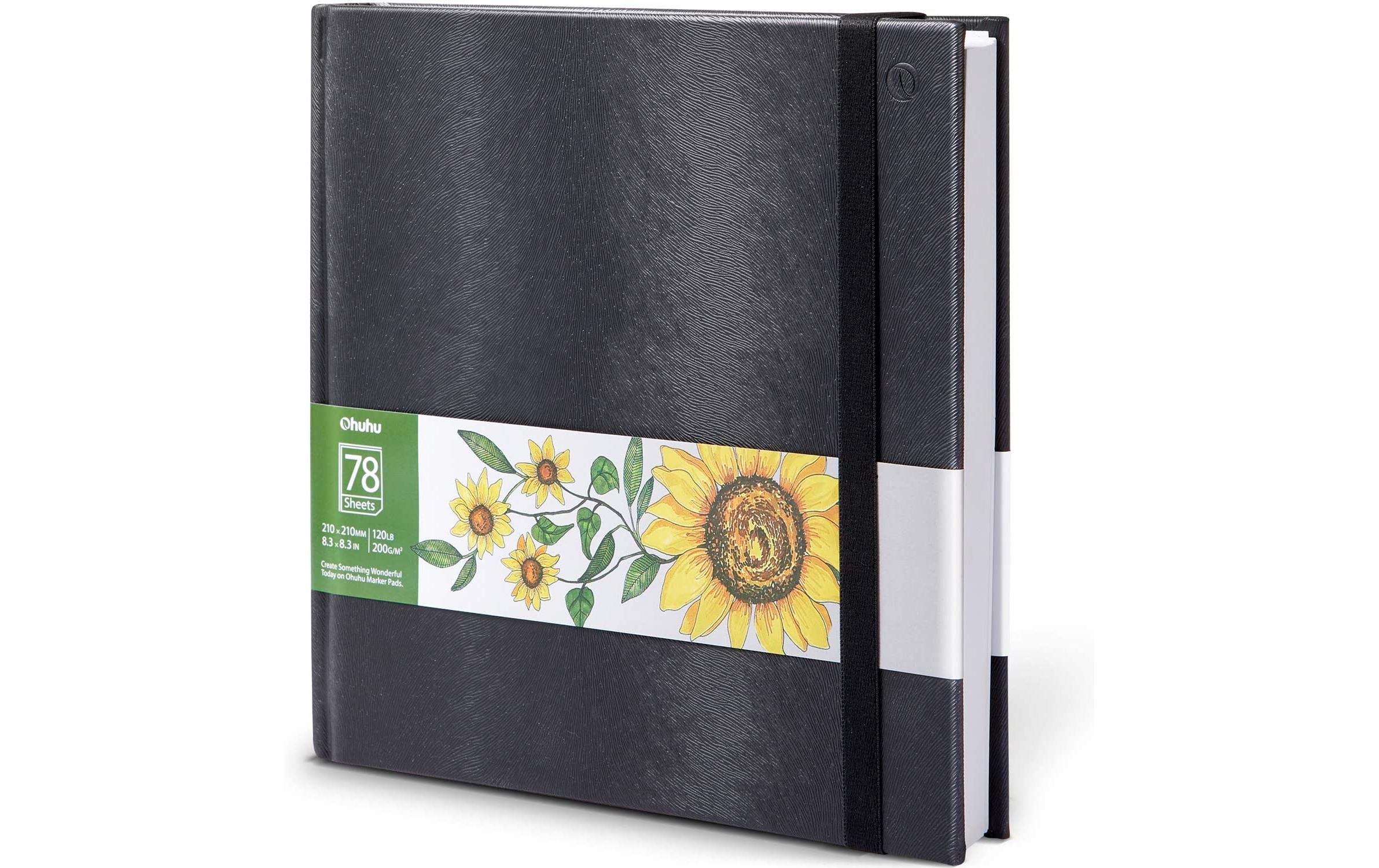Zeichenblock Kunst mit Hardcover - 200 g/m² 21 x 21 cmSkizzenbuch, 156 Seiten